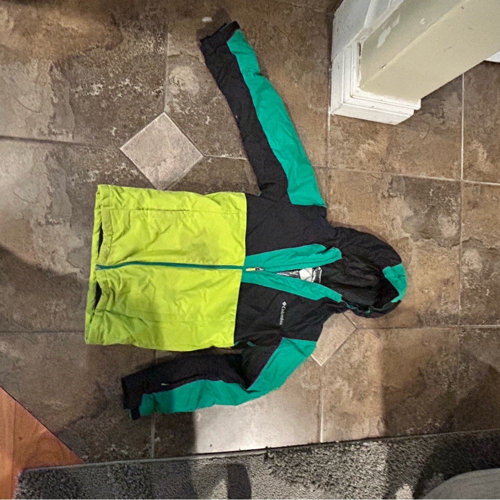 Columbia Kids Green and Black Raincoat